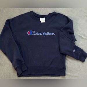 VINTAGE Women’s Reverse Weave Champion Dark Blue crew neck size S